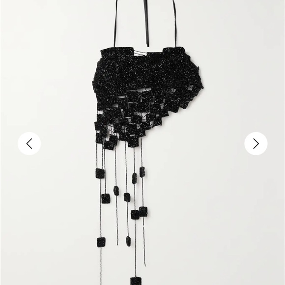 cult gaia Tops - Cult Gaia Black Silk Beaded Top